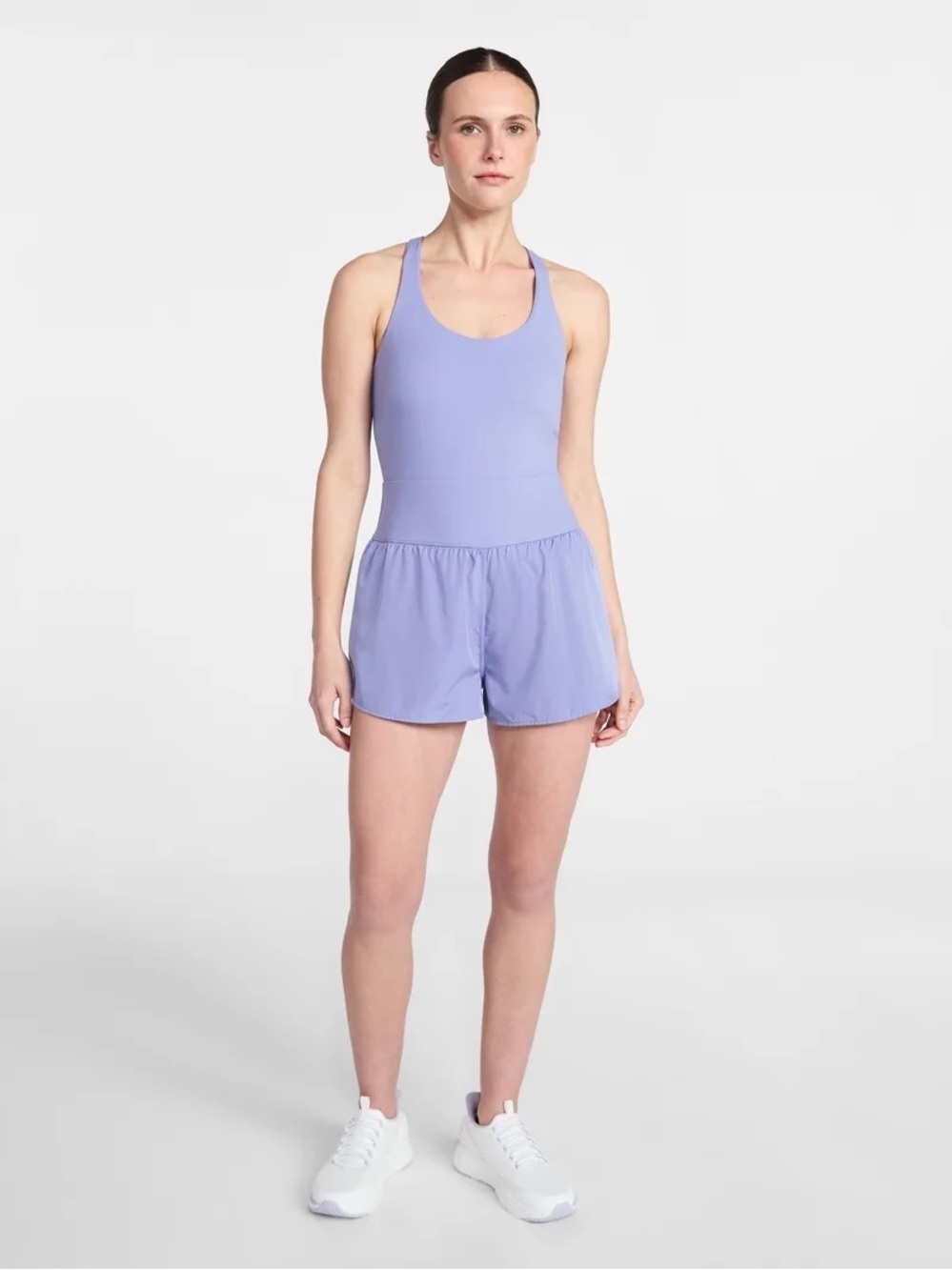 Avia Misty Lavender Cross Back Active Buttersoft Romper